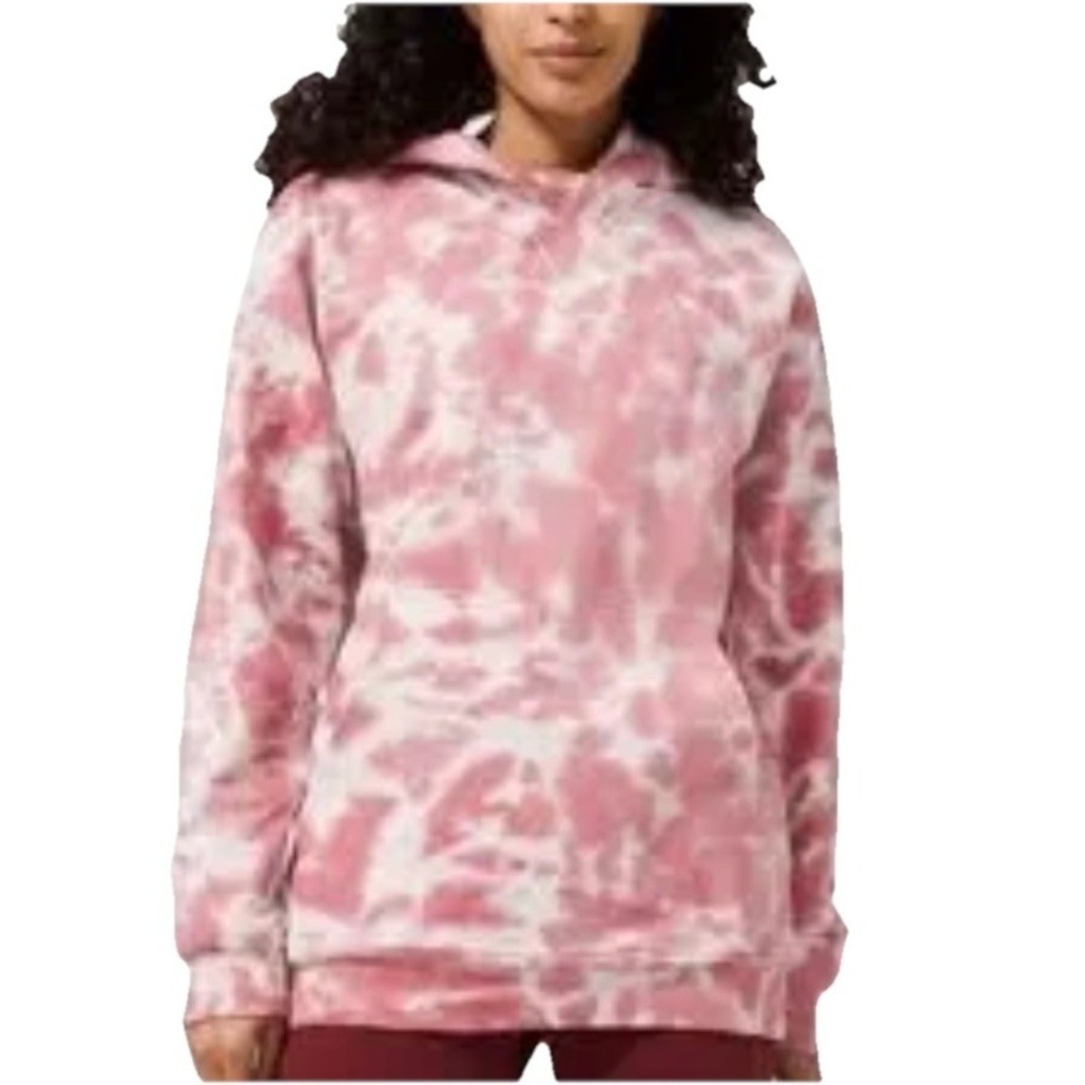 Lululemon All Yours Hoodie Sweatshirt Pink Tie Dye Size 8‎ EUC